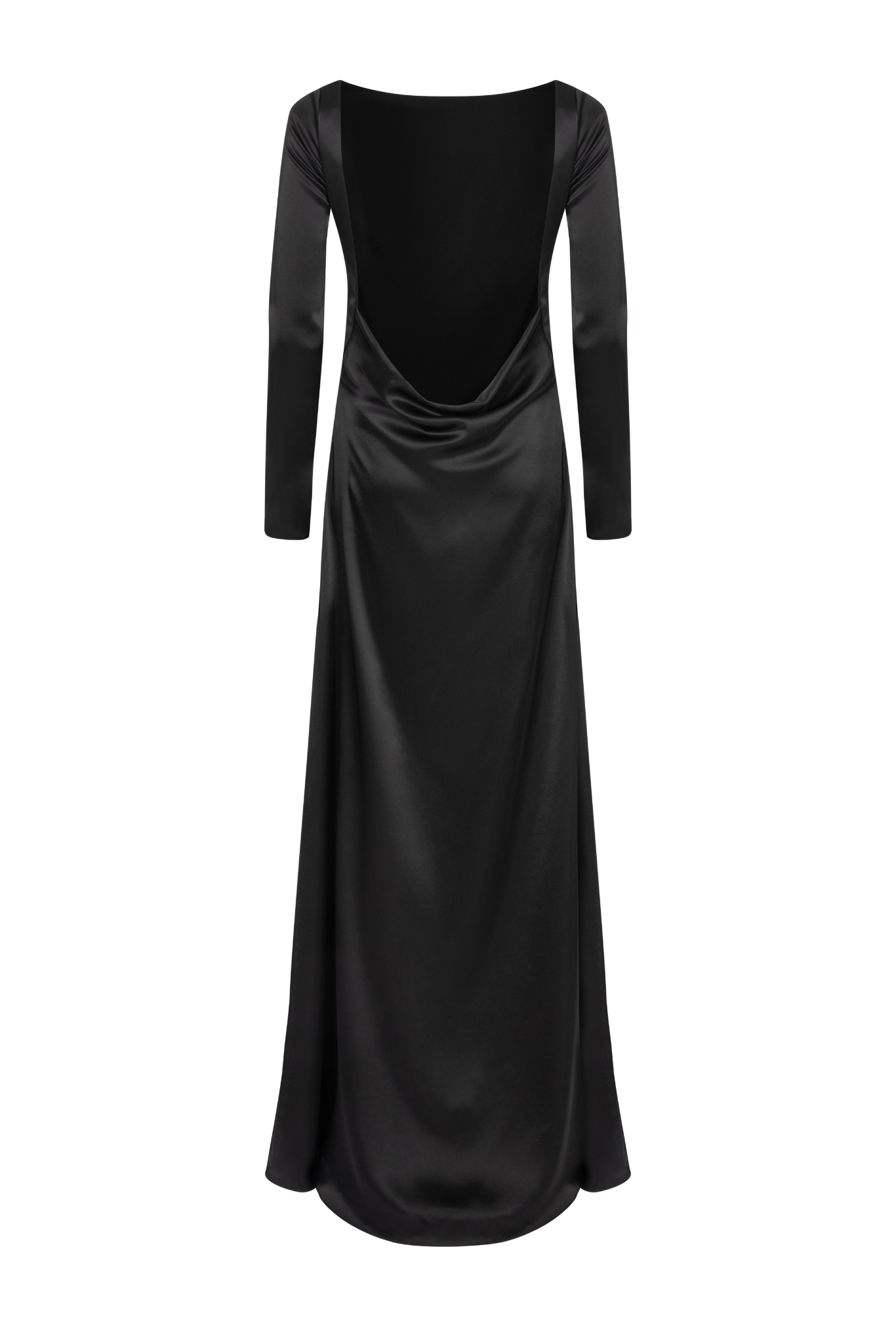 Dahlia Backless Satin Maxi Dress - Black