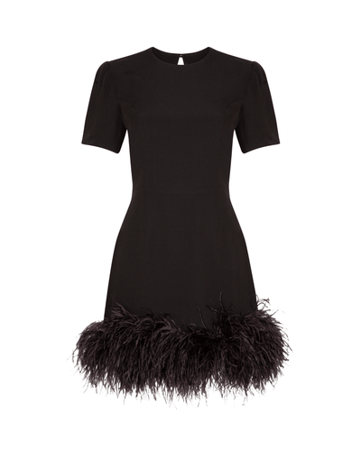 Arabella Feather Dress - Black - HERVANR Official